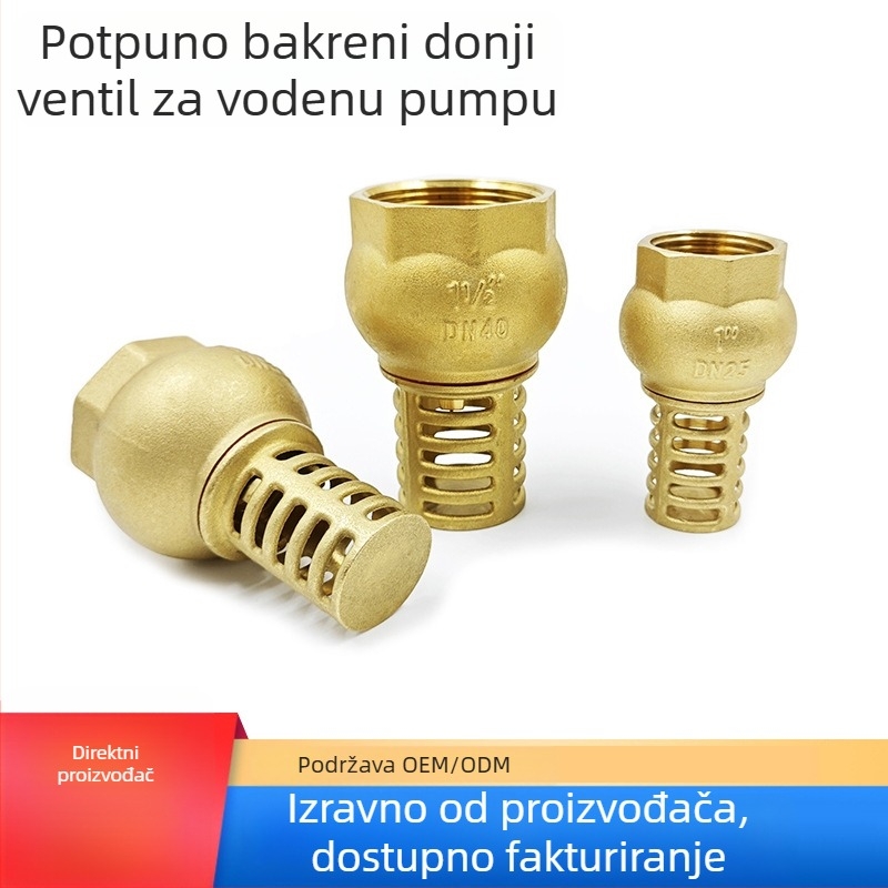 Mesingani donji ventil za vodnu pumpu – vratni ventil s oprugom, NPT navoj