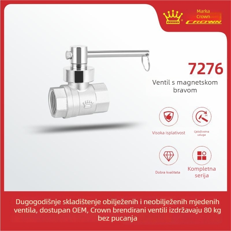 Crown Valve 2008 elektroplatirana magnetska zaključavajuća ventila s bakrenim tijelom