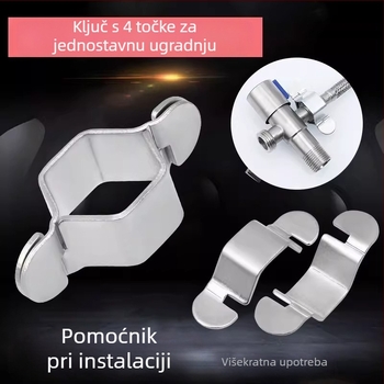 Ključ za ulaznu cijev slavine, 1/2 inčni kutni ventil za WC, priključci za vodovod za kuhinju i umivaonik, matice, odvojivi dodaci