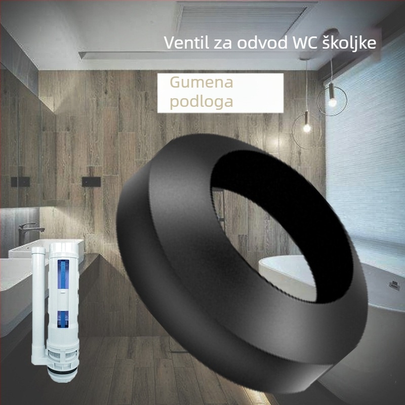 Crni gumeni jastučić od pjene za odvodni ventil spremnika WC-a, otvor 50 mm