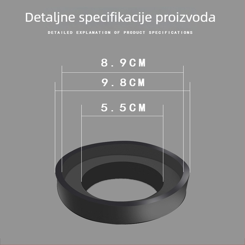 Crni gumeni jastučić od pjene za odvodni ventil spremnika WC-a, otvor 50 mm
