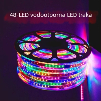 Vanjska LED traka 220V 2835, šest boja tekućeg svjetla za vanjsku arhitekturnu rasvjetu