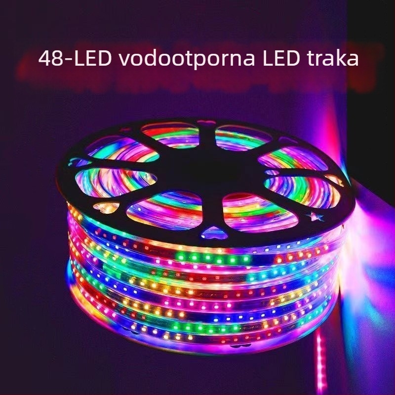 Vanjska LED traka 220V 2835, šest boja tekućeg svjetla za vanjsku arhitekturnu rasvjetu
