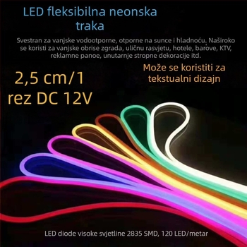 Fleksibilna silikon LED neonska traka za reklamu, vodootporna, za vanjsku upotrebu