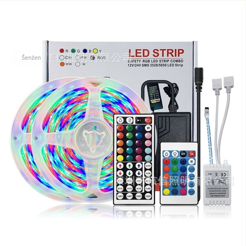 RGB 3528 vodootporna LED traka s daljinskim upravljačem 24 ili 44 tipke, 12V, 5 m, promjenjivi boje