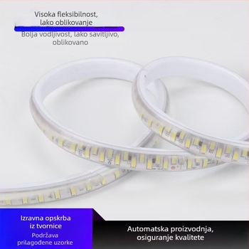 LED trak 110V za vanjsko vodootporno osvjetljenje i kućne/projekte namjene, visoka svjetlina, 5730 LED, 180 LED, 18W, 3000K/4000K/6500K, fleksibilan, velika gustoća