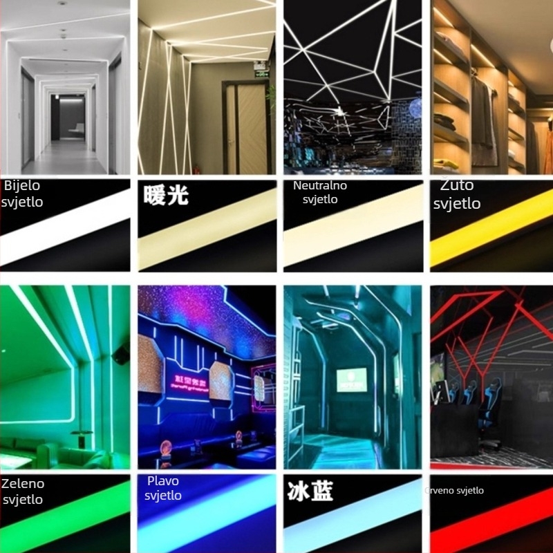 Silikonska LED traka s integriranom ekstrudijom, vodootporna, unutarnja/ vanjska upotreba, linearno svjetlo za krevet