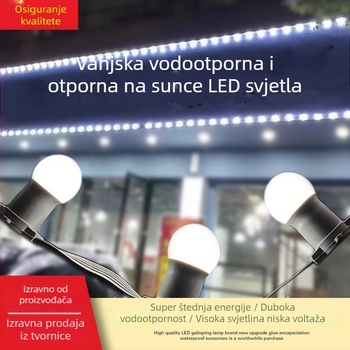 Vanjsko vodootporna LED svjetlosna traka s E27 uložkom za reklamu i vjenčanu dekoraciju