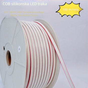 24V vodootporna COB LED traka za vanjsku upotrebu – jezero, bazen i dvorište, ispunjena ljepilom, IP68, fleksibilna, bez tamnih zona