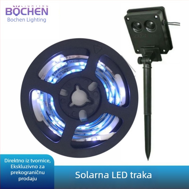 Vanjska solarna LED traka za osvjetljenje, 5V/3V, zid dvorišta i vrta, vodootporna i svijetla