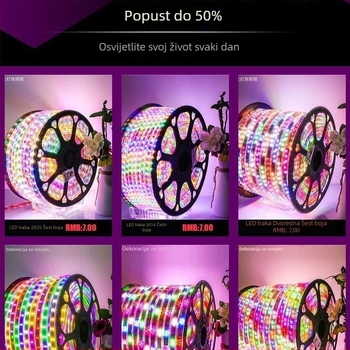 Vanjska RGB LED traka s promjenjivim bojama i efektom duge, vodootporna neonska cijev