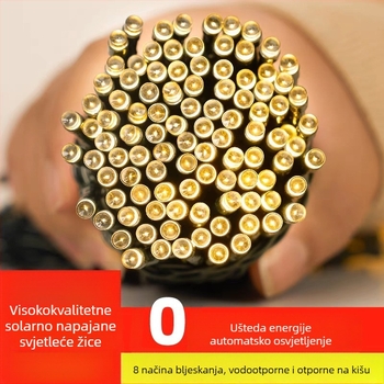 Solarna LED niz s trepćućim svjetlima, vanjska vodootporna dvorišna dekoracija, višebojne svjetlosti za atmosferu