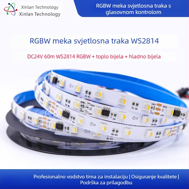 WS2814 Phantom RGBW LED traka, 24V niskog napona, četiri u jednom, vanjska vodootporna, puna boja s učinkom tekuće vode