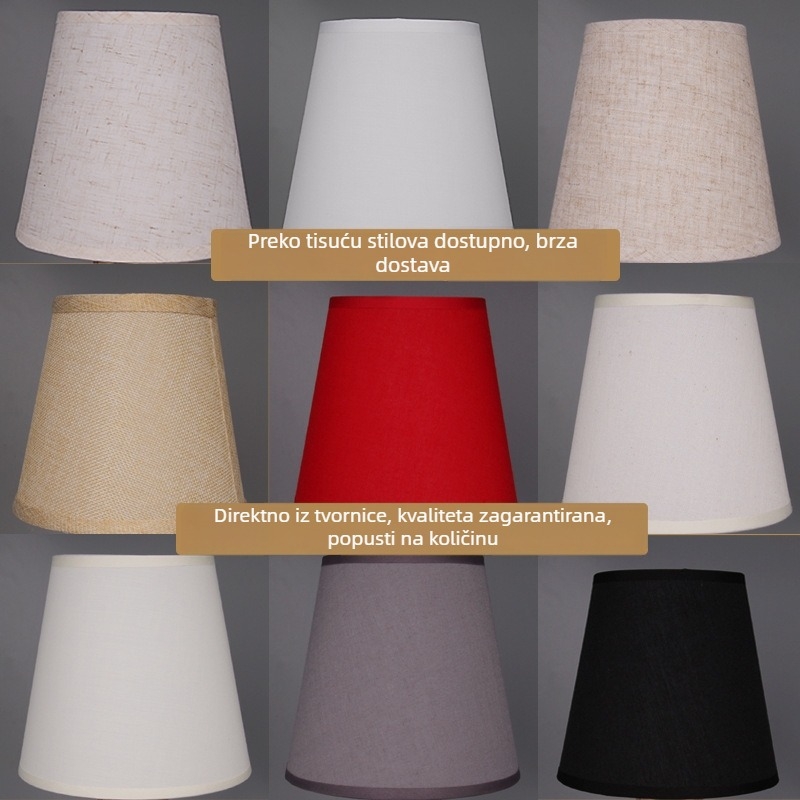 Ručni abažur od lanenog platna za lustere, noćne lampe i podne lampe; mali format, sjenilo s anti-refleksnim učinkom