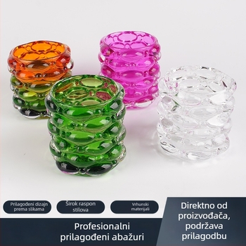 Stakleni abažur za lampu, držač olovke, okrugla kristalna posuda za skladištenje, stakleni svjetnjak, maslena lampa
