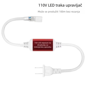 110V LED traka s lećom, dvostruki red, 180 LED, vanjska vodootporna, vrlo jaka svjetlost, mekana svjetlost