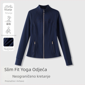 Sako sa stojećim ovratnikom, mekano i udobno, uski kroj, sportsko sako za sve sezone, joga odjeća za žene