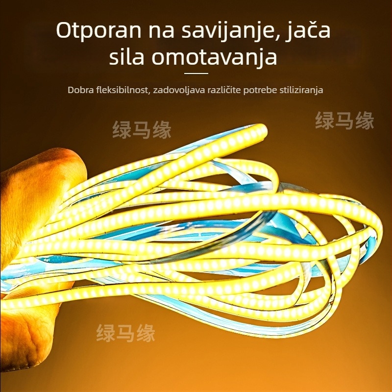 5 mm široka COB linearna svjetiljka u aluminijskom kanalu za ugradњу, 12/24 V, pogodna za vinsku skrinju i izložbeni ormar, može se izrezati