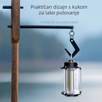 Višenamjensko vanjsko vodootporno svjetlo za kampiranje s dvostrukom bijelom i žutom svjetlošću, Type-C punjenje, prenosno.