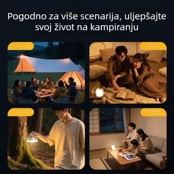 LED prijenosna kamping svjetiljka, vanjsko osvjetljenje za kampiranje, ultradugo trajanje baterije, šator svjetlo s punjenjem solarnom energijom
