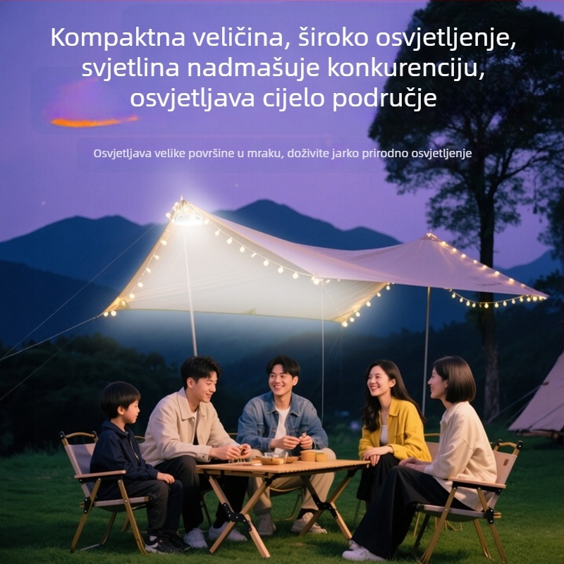 LED prijenosna kamping svjetiljka, vanjsko osvjetljenje za kampiranje, ultradugo trajanje baterije, šator svjetlo s punjenjem solarnom energijom