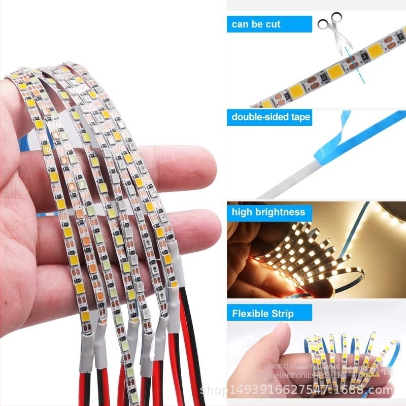 3 mm uski fleksibilni LED trak, 5V, 2835 LED-ova, 110 LED/m, trak za pozadinsko osvjetljenje