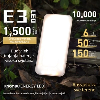 Khonsu E3 kamping svjetlo za sve terene, punjiva svjetiljka za šator