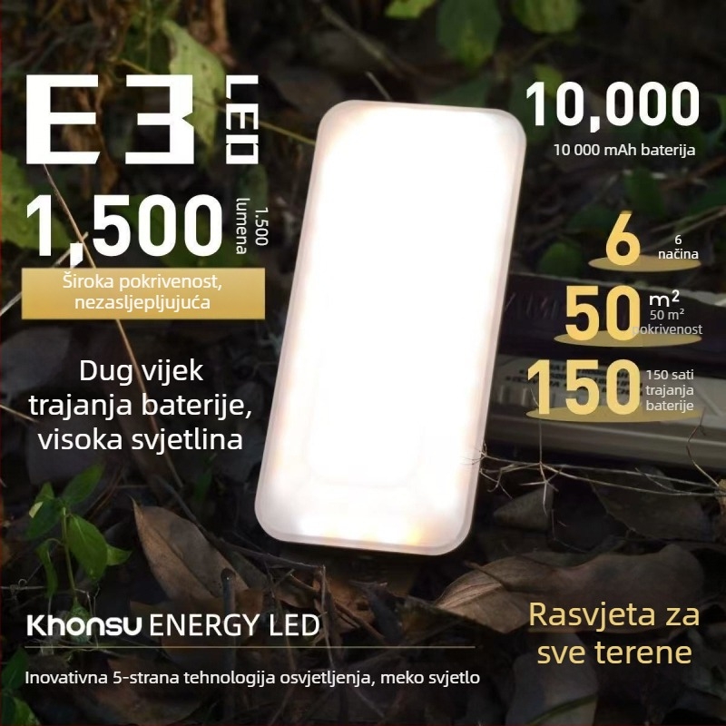 Khonsu E3 kamping svjetlo za sve terene, punjiva svjetiljka za šator