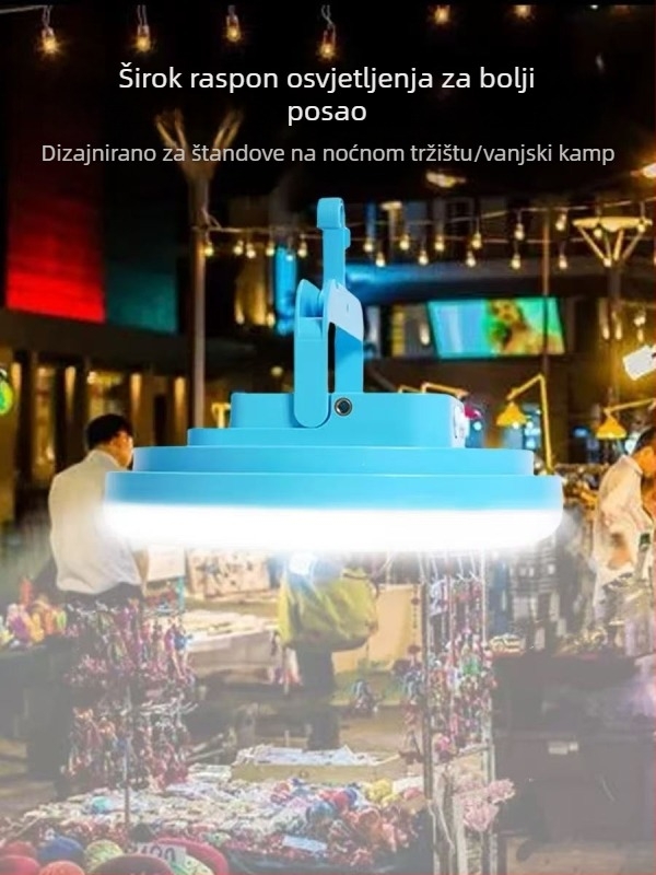 Solarna lampa za napajanje za kampiranje, novo izdanje rasvjete noćne pijace, 240W štand lampica