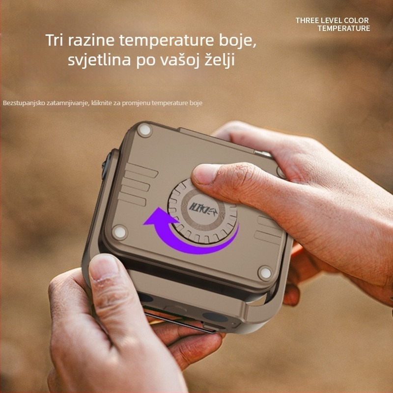 Gelin Vanjska kamp lampica COB LED, ručna prijenosna kamp lampica s Dugim Trajanjem Baterije