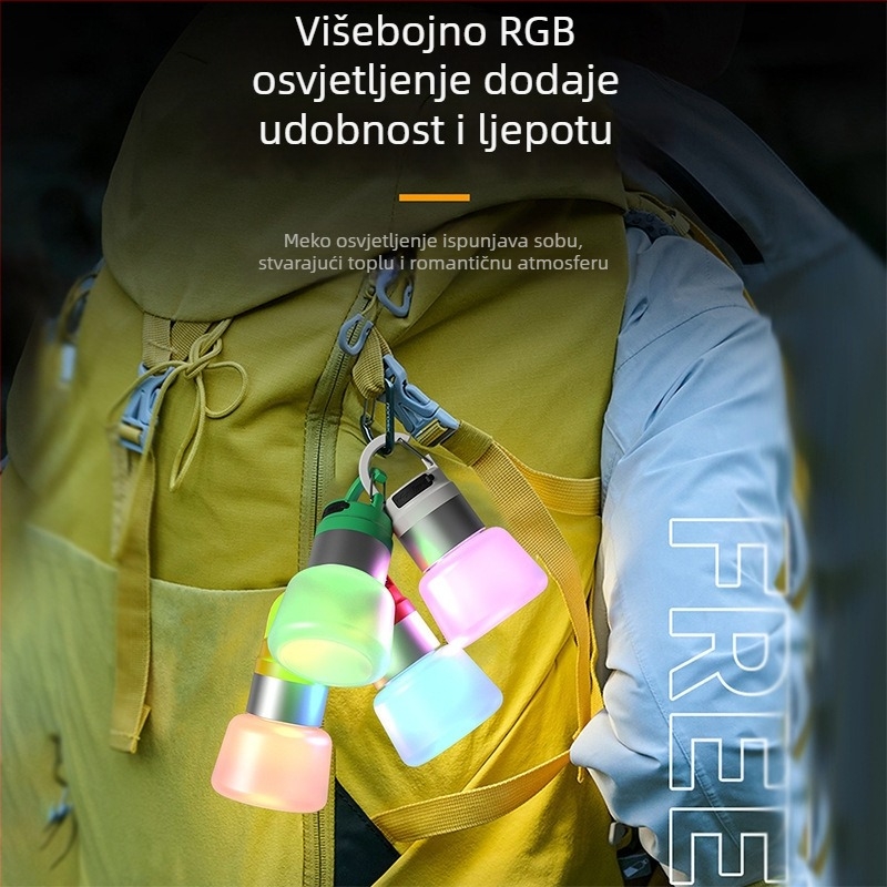 Kreativna kamping lampa za bocu vode, RGB ambijentalno osvjetljenje, viseća lampica i usmjerena svjetiljka