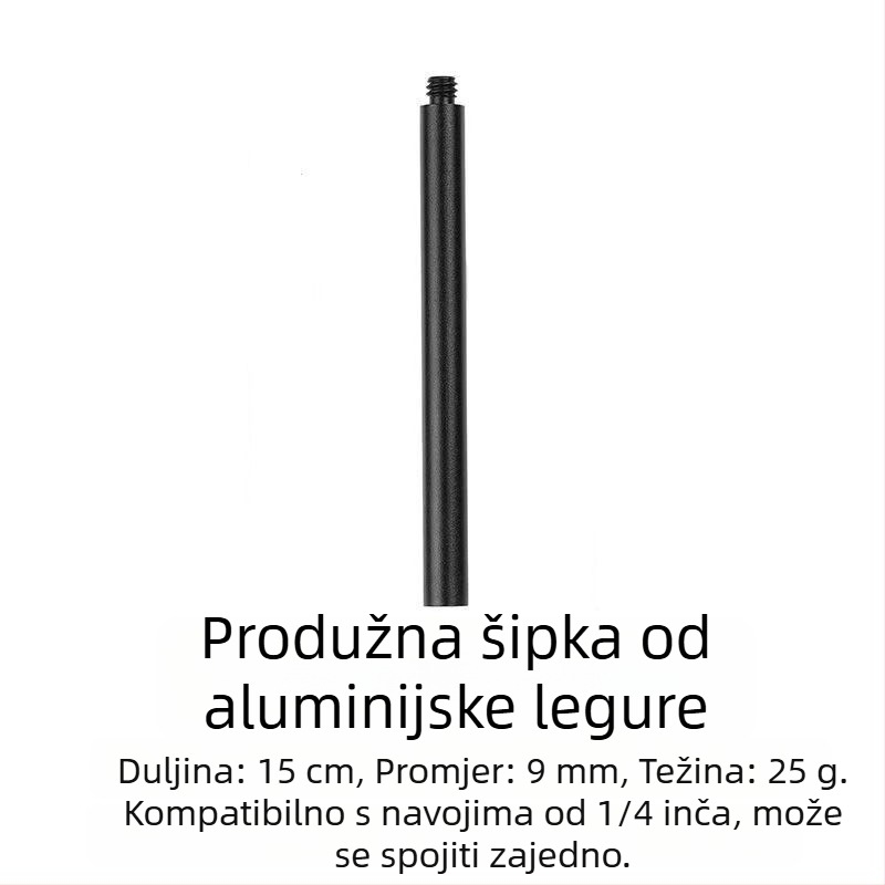 1/4 inčni spojni štap za kamping svjetlo, M8 zemljani kolac, aluminijska cijev, produžni štap promjera 9 mm
