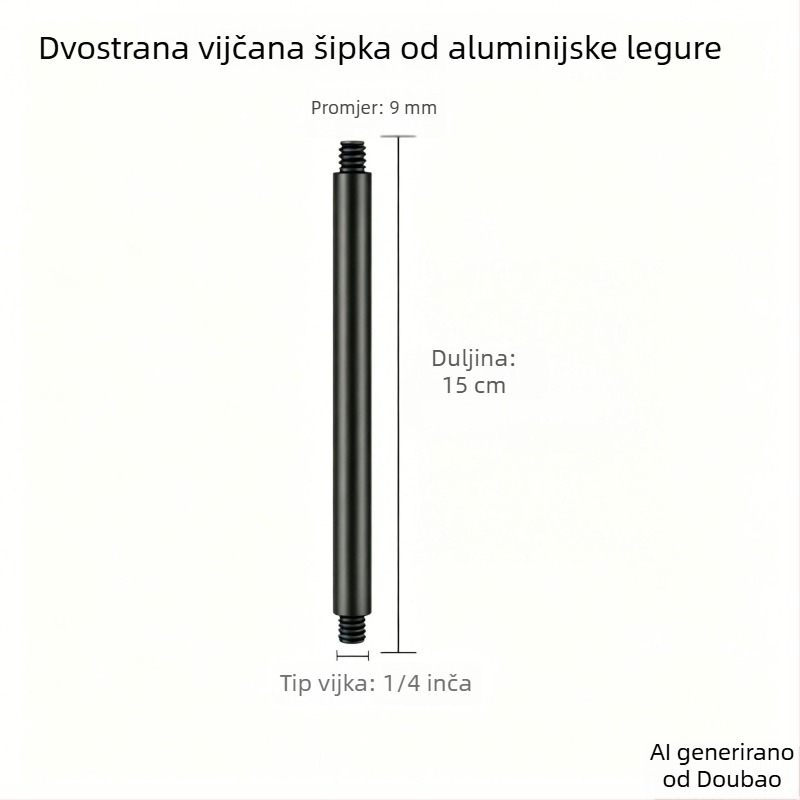 1/4 inčni spojni štap za kamping svjetlo, M8 zemljani kolac, aluminijska cijev, produžni štap promjera 9 mm
