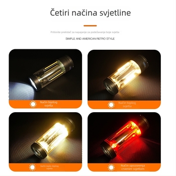 Nova kamping svjetiljka tri u jednome: LED punjiva radna svjetiljka s magnetskim upozoravajućim svjetlom