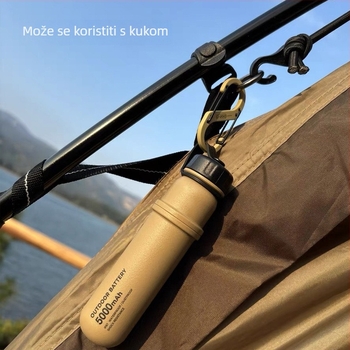 Kamp lampica s integriranom bankom napajanja velike kapacitete, prijenosno LED osvjetljenje za šatore, retro stil, višenamjenska, dugotrajna baterija