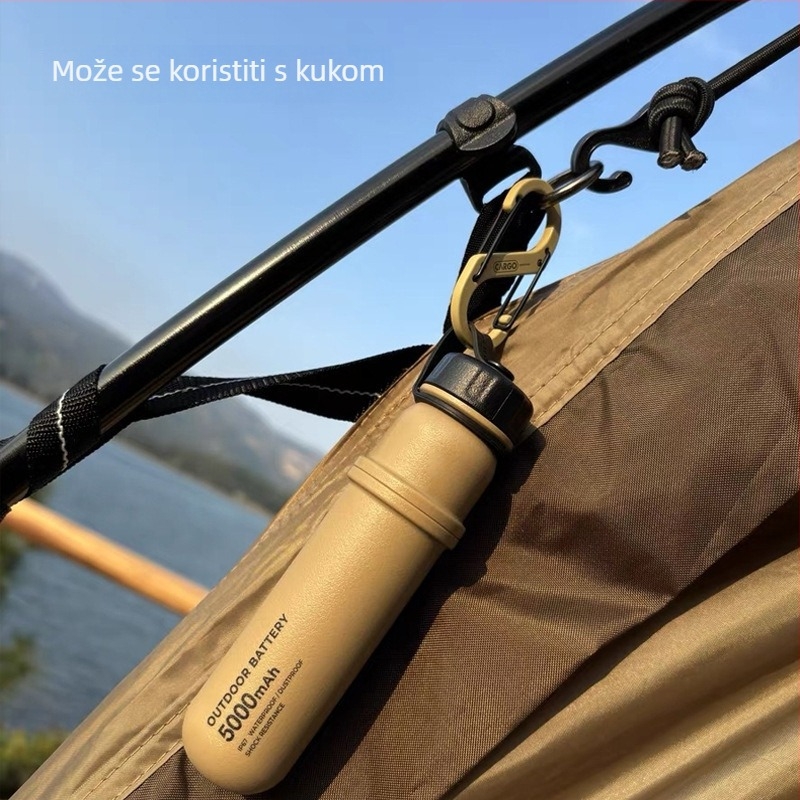 Kamp lampica s integriranom bankom napajanja velike kapacitete, prijenosno LED osvjetljenje za šatore, retro stil, višenamjenska, dugotrajna baterija