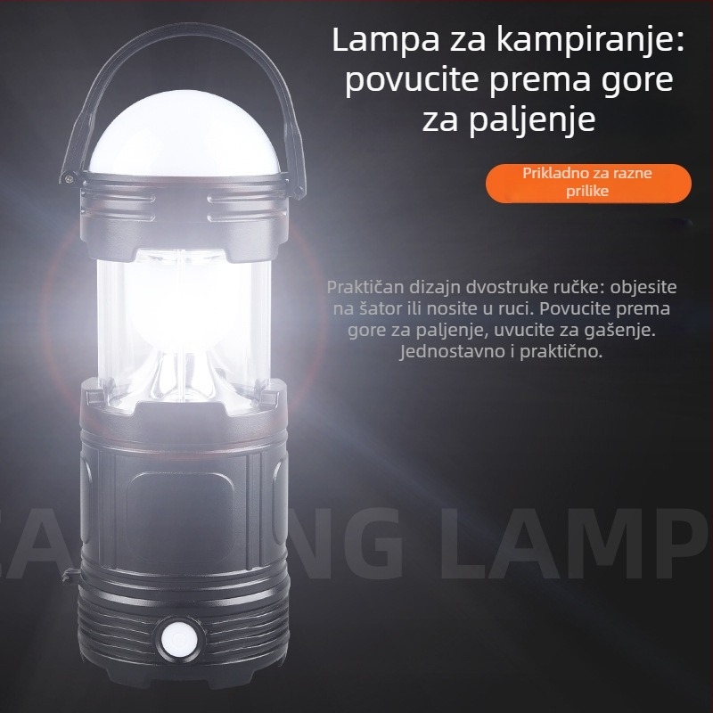 Hui Hong Vanjska LED svjetiljka za kampiranje, USB punjenje, duga trajnost baterije, visoka svjetlina, prijenosna