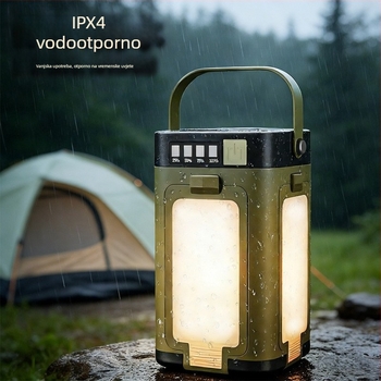 Vanjska solarna kamping svjetiljka, četvero-listni sklopivi dizajn, višerazinsko podešavanje jačine, atmosfersko osvjetljenje šatora, prijenosna punjiva svjetiljka za nužne situacije
