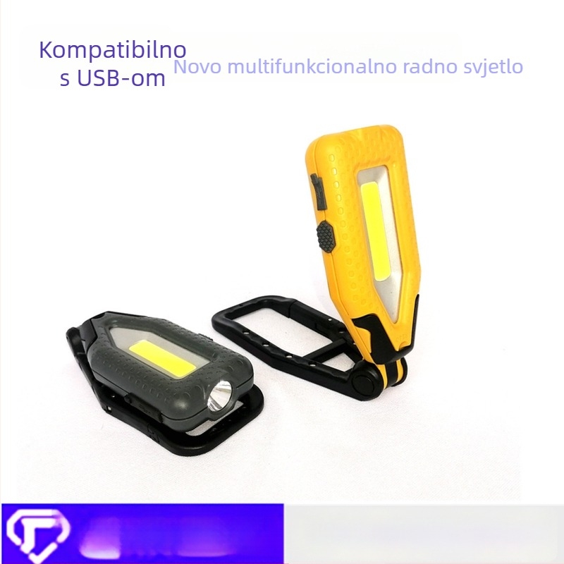 Višestruko LED radno svjetlo s magnetskim kukom i USB punjenjem za kampiranje i sigurnosno signaliziranje na ruksaku