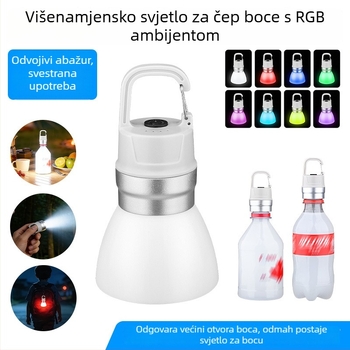 LED kamping svjetlo s dizajnom kapice boce promjera 27 mm, vodootporno, prijenosno, može se objesiti na ruksak tijekom planinarenja