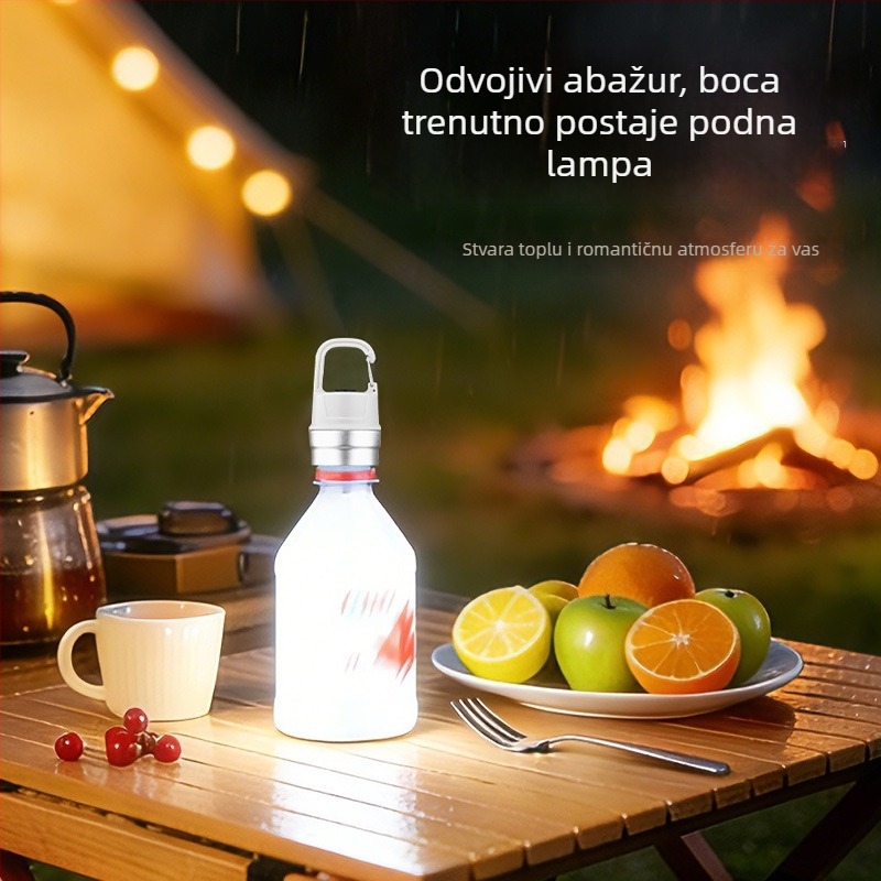 LED kamping svjetlo s dizajnom kapice boce promjera 27 mm, vodootporno, prijenosno, može se objesiti na ruksak tijekom planinarenja