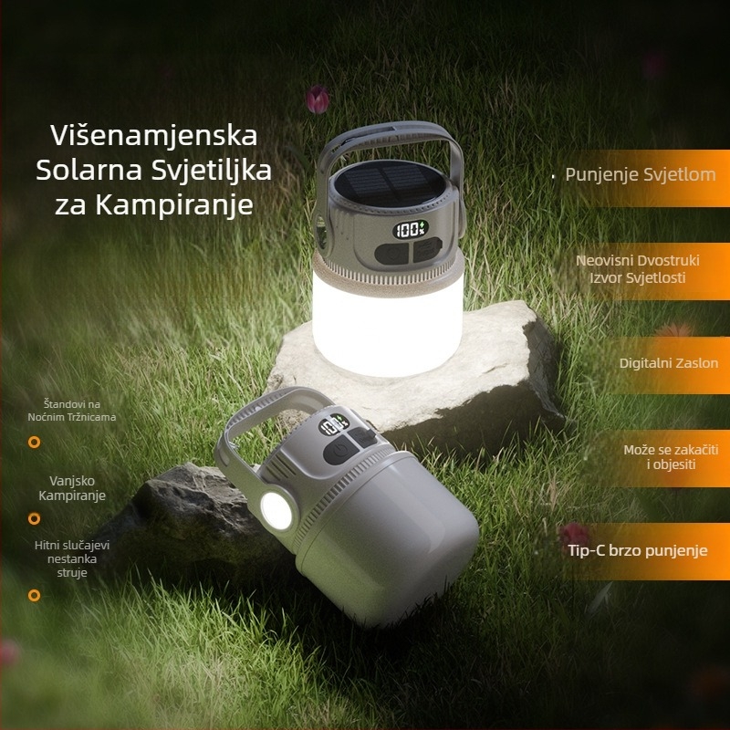 Solarna kamping lampa za vanjsku upotrebu s dugim vijekom trajanja baterije i nužnim osvjetljenjem