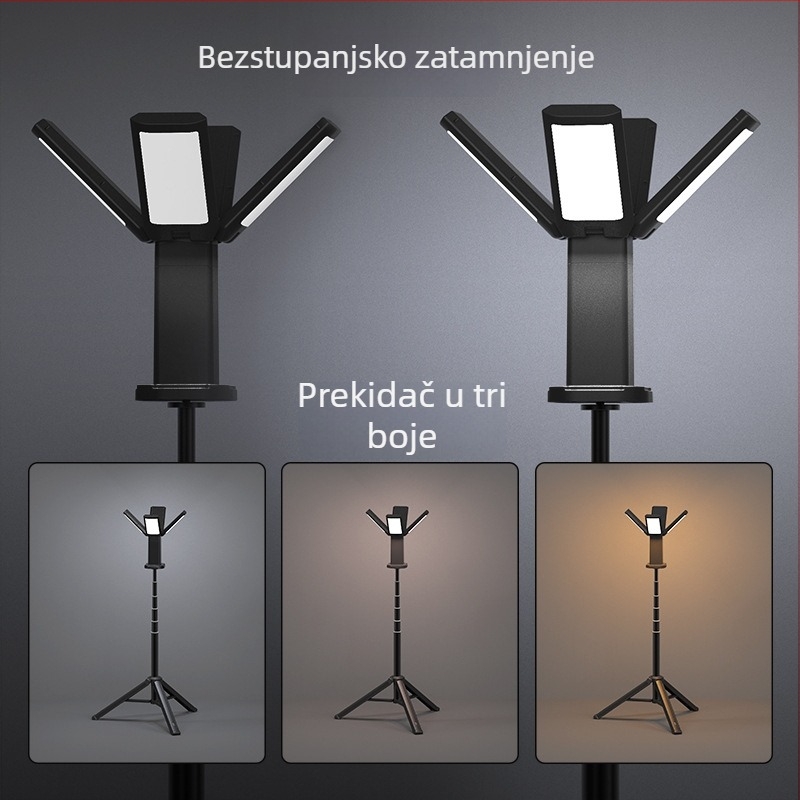Vanjska LED lampica za kampiranje, sklopivi četverolistni dizajn, punjiva radna svjetiljka za nužne situacije
