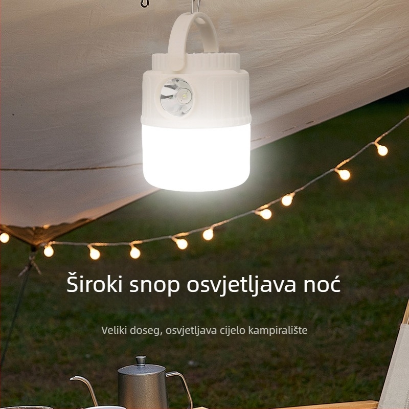 Solarna kamping lampa s mogućnošću visenja — nužno osvjetljenje za nestanak struje, punjiva s dugim vijekom baterije, vanjska svjetiljka za šator