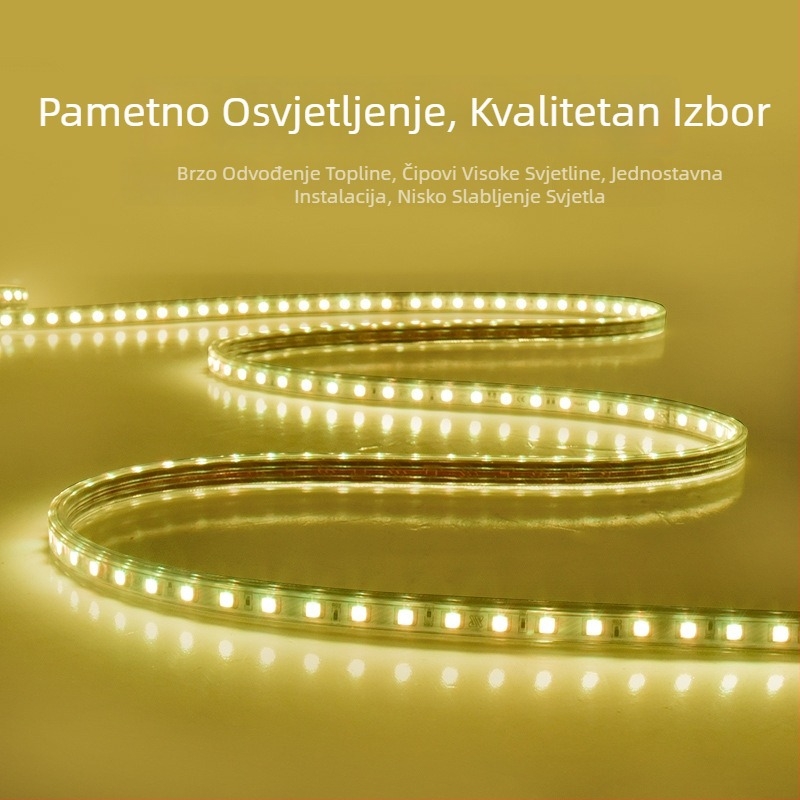 RGB LED traka 5050, 220V, vanjska, vodootporna, s višebojnim gradijentom