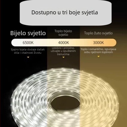 Bežična LED traka 220V, dvostruka ravna niz LED s lećom za unutarnje i vanjske inženjerske osvjetljenje