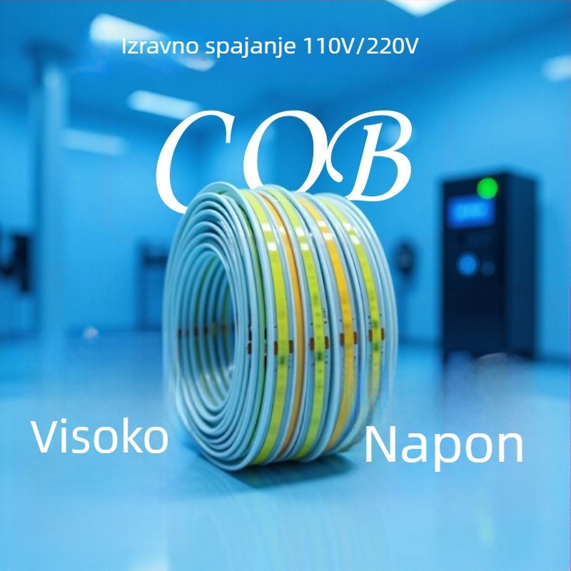 COB LED traka 220V, bez upravljača, samoljepljiva, linearna, fleksibilna, ultra-tanka