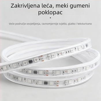RGB phantom boja visokouvoltna LED traka, 220V, 50 m, 5050 LED, gumirana vodootporna