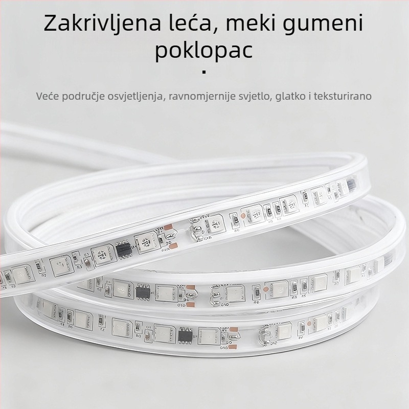 RGB phantom boja visokouvoltna LED traka, 220V, 50 m, 5050 LED, gumirana vodootporna