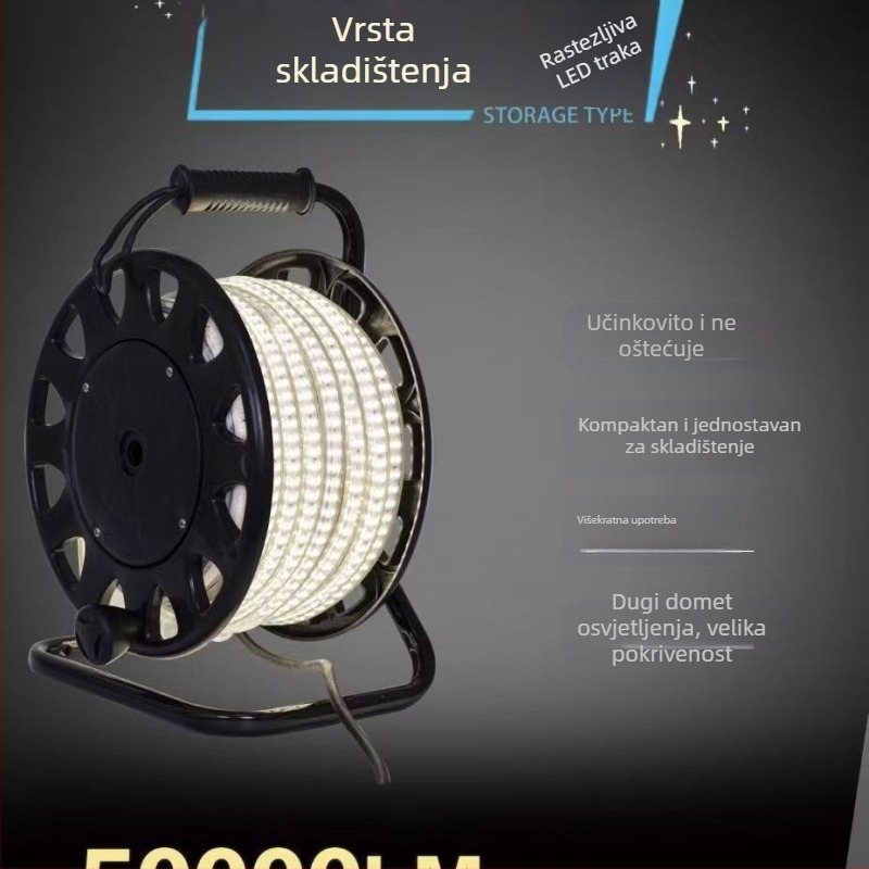 Vodootporna LED traka 220V za građevinske radove, 2000 lm, proširiva rasvjeta za stepenice, VDE certifikat